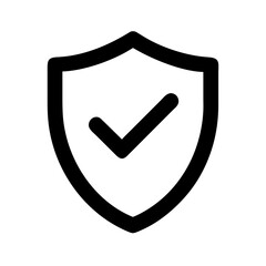 Secure Protection Icon with Checkmark for Safety and Verification Purposes Online