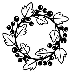 Christmas holly berry wreath circle