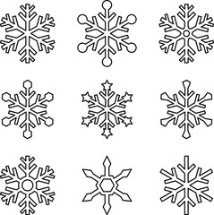 Snowflake Outline Icons
