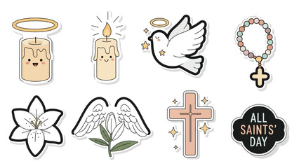 Charming religious symbols and holiday elements for a spiritual celebration