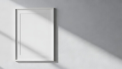 Minimalist Frame: A simple, sleek, and elegant rectangular frame hangs on a plain wall, casting intriguing shadows