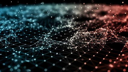 Connected World: An intricate network of interconnected nodes and lines illustrates the complex digital world, showing the seamless flow of data.