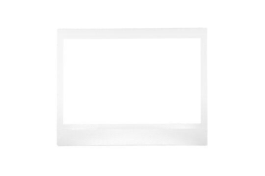 Blank wide horizontal white instant photo frame template