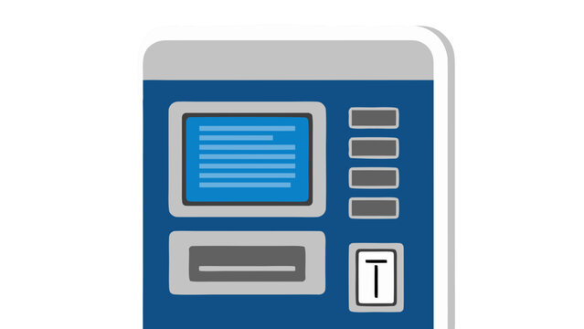 Blue and Gray Vending Machine with Digital Screen Slot and Coin Acceptor