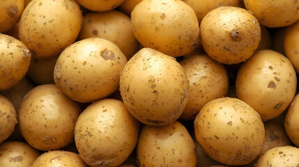 closeup of golden yellow potatoes vegetable raw 