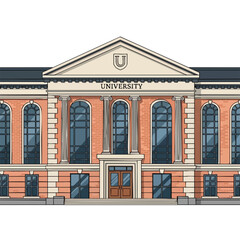 Fototapeta premium Classic University Building Illustration