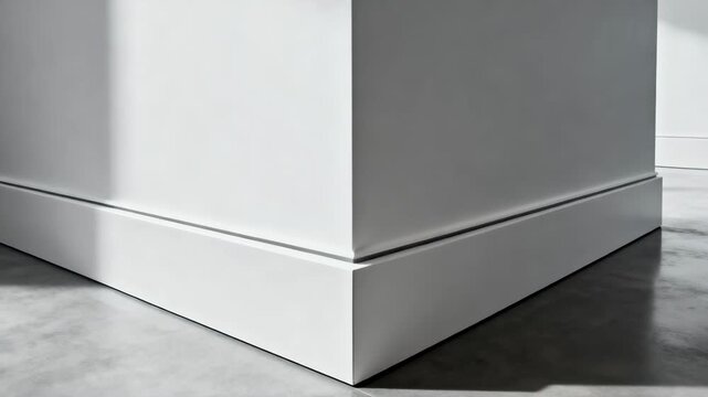 Medium shot capturing a flush skirting board update emphasizing seamless integration with wall and floor surfaces for a modern look
