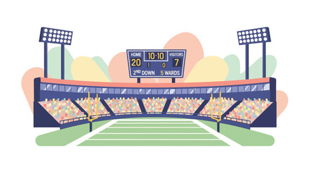 Football stadium illustration showcasing the games energy and excitement for fans.