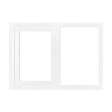 Large Clear Isolated Slide PVC Office Windows for Design, Modern Interior House Building Empty White Frame Decoration