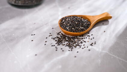 Close up of Black Chia Seeds