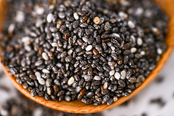 Close up of Black Chia Seeds