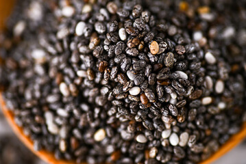 Close up of Black Chia Seeds