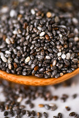 Close up of Black Chia Seeds