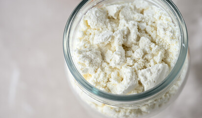 Close up of Whey Protein Isolate Powder 