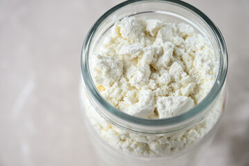 Close up of Whey Protein Isolate Powder 