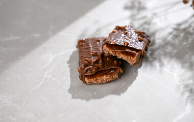 Close up of Protein Bar That Really Looks Like a Candy Bar