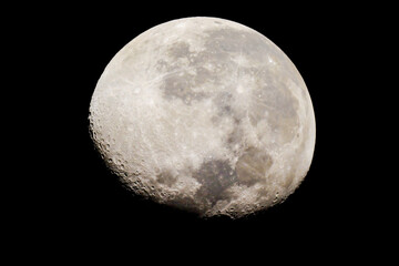 88 percent of waning gibbous moon seen early in the morning during dawn