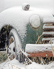 Old Truck in Winter Snow