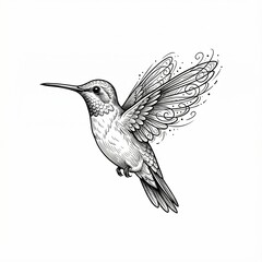 Obraz premium hummingbird in flight vector