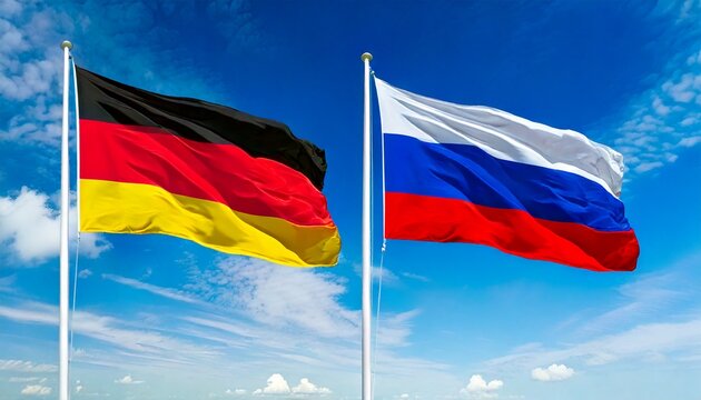 ドイツの国旗とロシアの国旗(Germany flag & Russian flag.)
