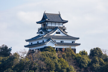 Naklejka premium 日本の風景・冬 日本100名城 国宝犬山城