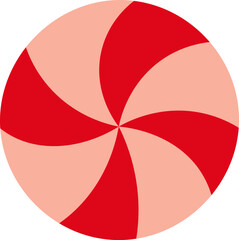 Peppermint Candy Swirl Geometric Cartoon