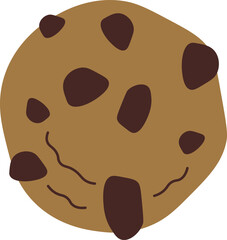 Cookie with chocolate chips cartoon