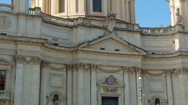 Piazza Navona Chiesa di Sant`Agnese in Agone in Rome Italy 24.11.2025 Footage.