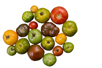 Obraz premium Homegrown heirloom organic tomatoes, silo, no bg, png, cut-out