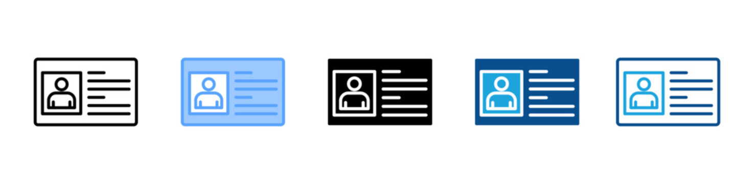 Business Card icon set multiple style collection