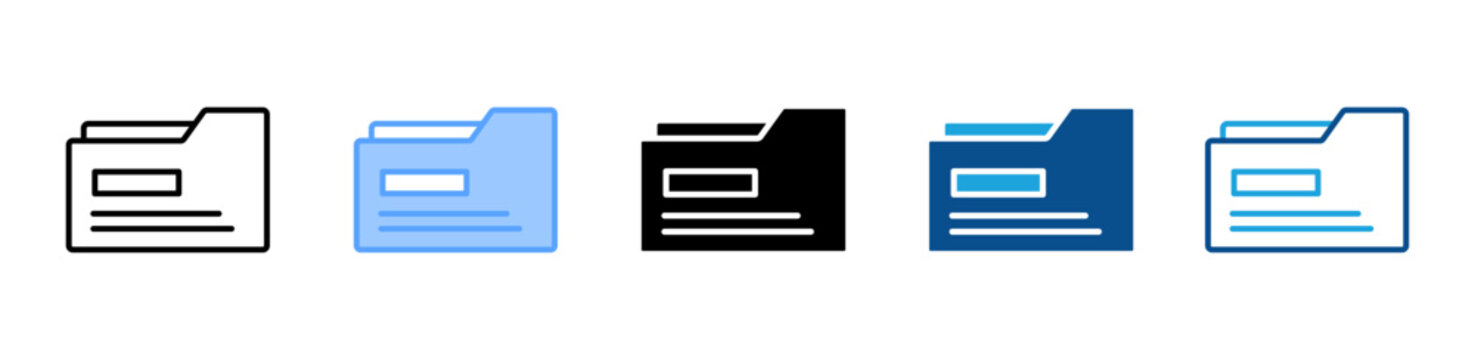 Folder icon set multiple style collection