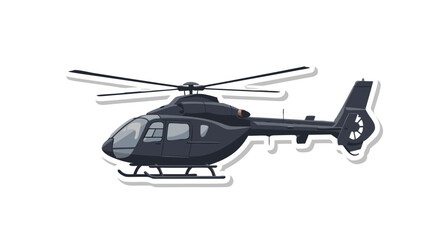 Dark Gray Pixel Art Helicopter Vehicle Flying in the Sky Transportation and Aviation Concept Detailed Vector Illustration