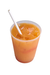 Juice cup with straw, silo, no bg, png, cut-out