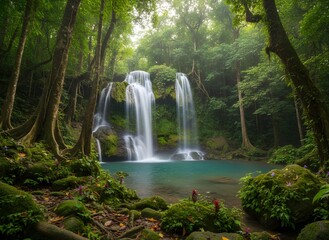 Obraz premium waterfall in the forest