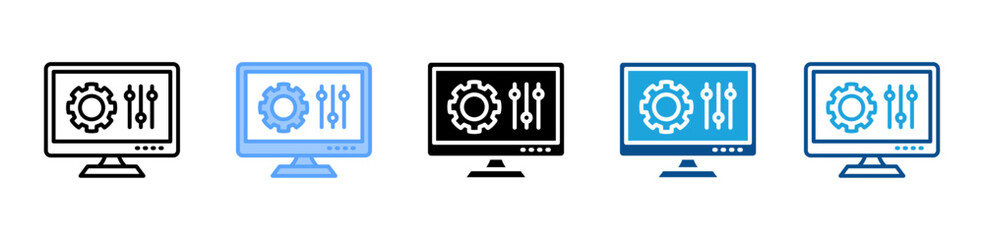 System Setup icon set multiple style collection