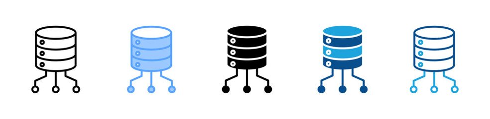 Database icon set multiple style collection