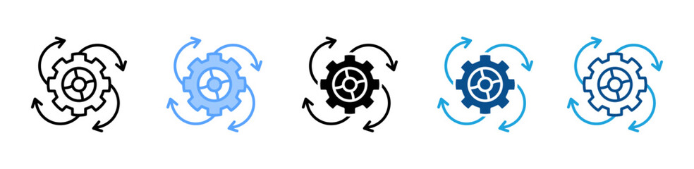 Progress icon set multiple style collection