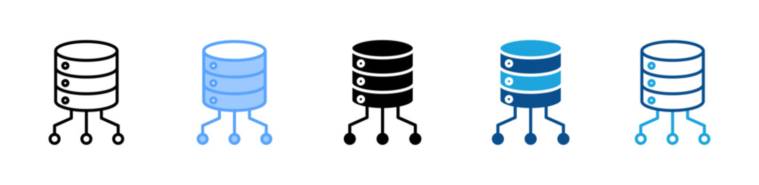 Database icon set multiple style collection