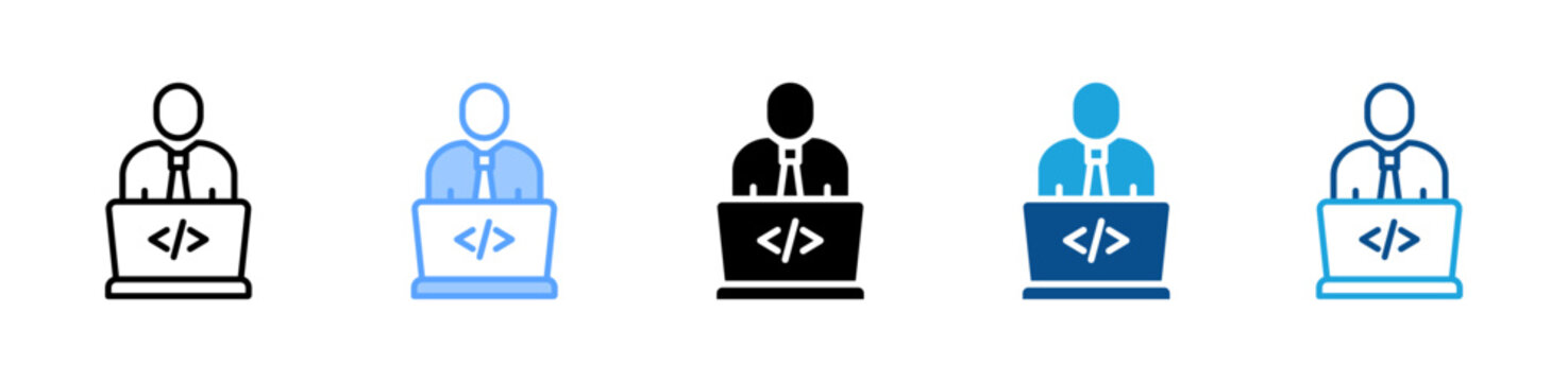 Developer icon set multiple style collection