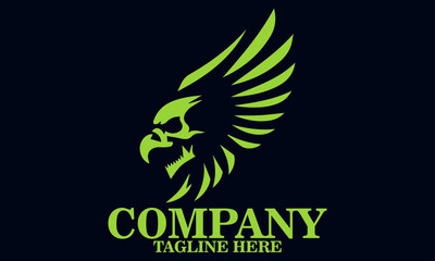 Obraz premium Mystical Resurrection Phoenix Skull Logo Design. Mystical Resurrection Phoenix Skull Vector Illustration