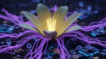 Sustainable Vitamin Packaging with Digital Pollen and Neon Mycelium