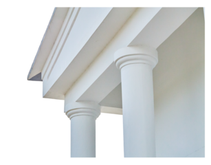 Detail of cornice and columns, silo, no bg, png, cut-out