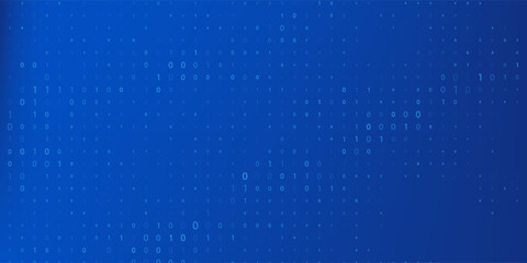 Blue Binary Data Software Programming Code Background. Random Parts of Program Code. Digital Data Technology Concept. 1 0 Machine Code