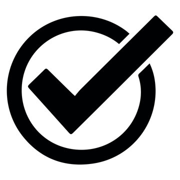 Check mark icon vector graphic design illustration symbol sign checkbox choice tick right circle correct 100