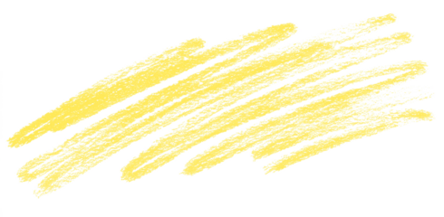 Yellow rough crayon pastel scribble scrawl doodle texture isolated PNG cutout, transparent background
