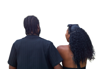 Back of heads of a couple, silo, no bg, png, cut-out