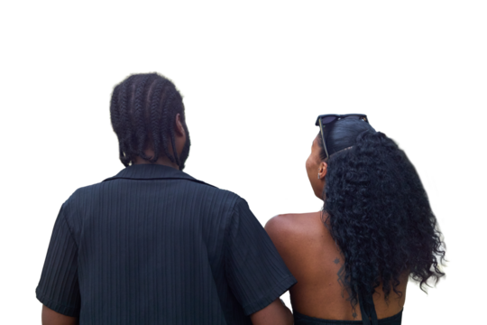 Back of heads of a couple, silo, no bg, png, cut-out - Powered by Adobe