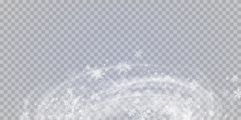 ПечатьFalling snow on a transparent background. Vector illustration 10 EPS. Abstract snowflake background. Fall of snow.	
