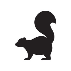 Isolated Skunk Silhouette on White Background Vector Illustration for Wildlife and Nature Conservation Designs