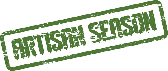 Authentic green Artisan Season stamp to celebrate handmade products and seasonal events